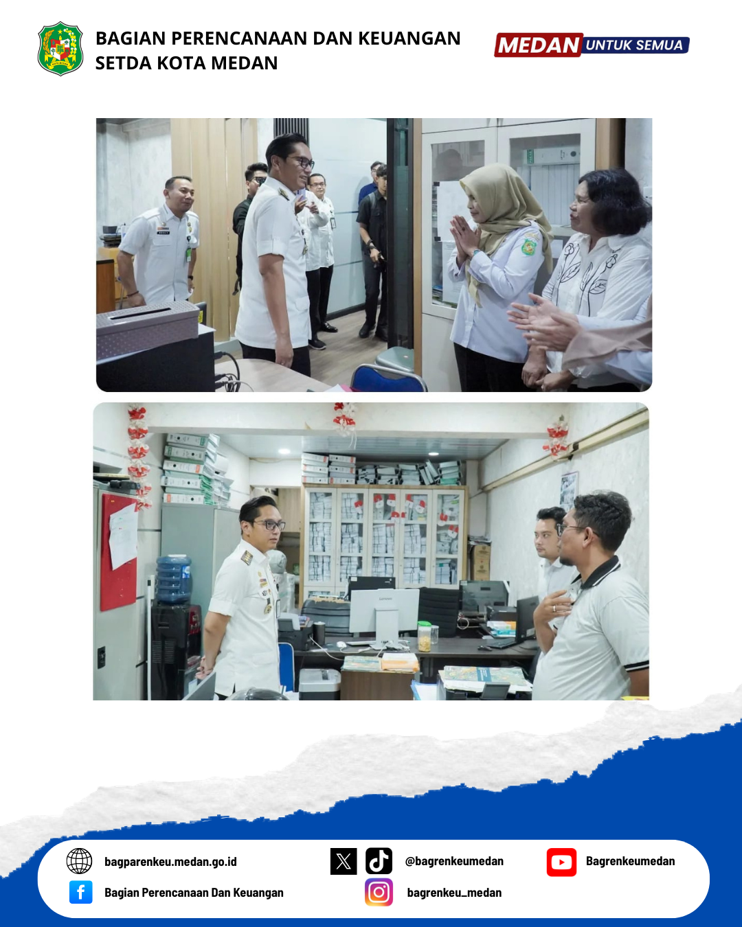 Jelang Jam Pulang Hari Pertama Kerja, Wali Kota Medan Sidak ASN di Bagian Perencanaan dan Keuangan, Tak ada Kata Santai Pasca Lebaran